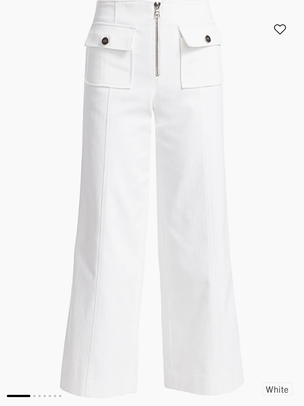 Cinq à Sept High-Waist Wide Leg Cargo Pants in White